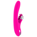 DIVERSIA Bunny Waves rabbitvibrator i fuchsia silikon med sølvdetaljer og unik Squeel-klitoristupp.