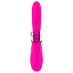 DIVERSIA Bunny Waves rabbitvibrator i knallrosa silikon med sølvdetaljer og Squeel-system.
