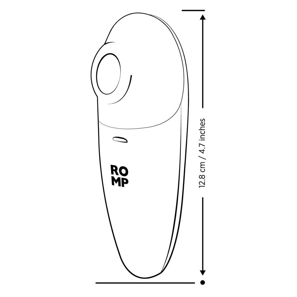 Enkel, hvit ROMP Switch X sugevibrator med Pleasure Air-teknologi, 12.8 cm lang.