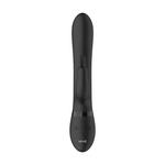 Svart Amoris rabbitvibrator i medisinsk silikon med G-punktvibrator, klitorisstimulator og kontrollknapper.
