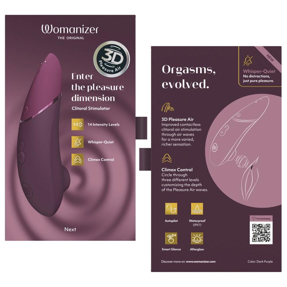 Womanizer NEXT sugevibrator i elegant lilla med 3D Pleasure Air-teknologi og Soft Touch-overflate.