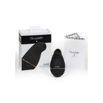 Sort, matt silikon Kissable sugevibrator med rosegull detaljer, eske og manual.