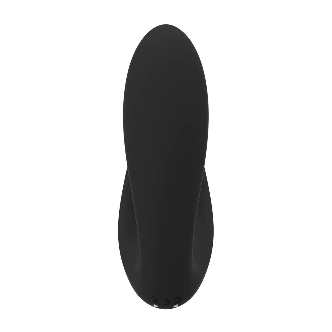 Svart, ergonomisk vibrator i medisinsk silikon med buet tupp for G-punkt og Sonic Pulse-teknologi.