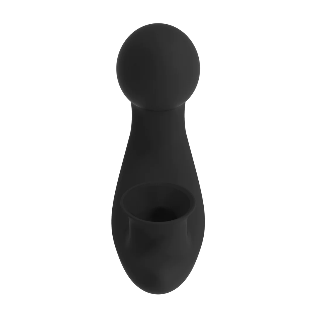 Svart, matt silikon vibrator med G-punktstimulering og Sonic Pulse-teknologi.