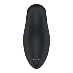 Satisfyer Orca svart og hvit lufttrykkstimulator med vibrasjon, glatt silikonoverflate.