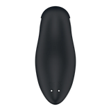 Satisfyer Orca svart og hvit lufttrykkstimulator med vibrasjon, glatt silikonoverflate.