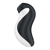 Satisfyer Orca svart-hvit lufttrykkstimulator med vibrasjon, ergonomisk design.