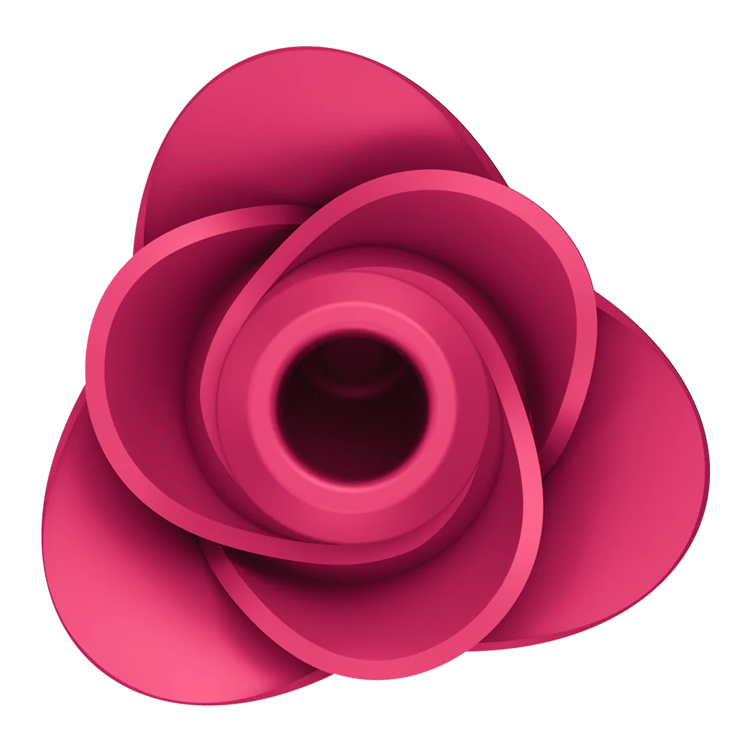Satisfyer Pro 2 Modern Rose lufttrykksvibrator i mørk rosa, med blomsterlignende design.