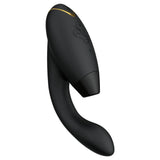Womanizer DUO 2 sort rabbitvibrator med gullkant, Pleasure Air-teknologi og G-punktstimulator.