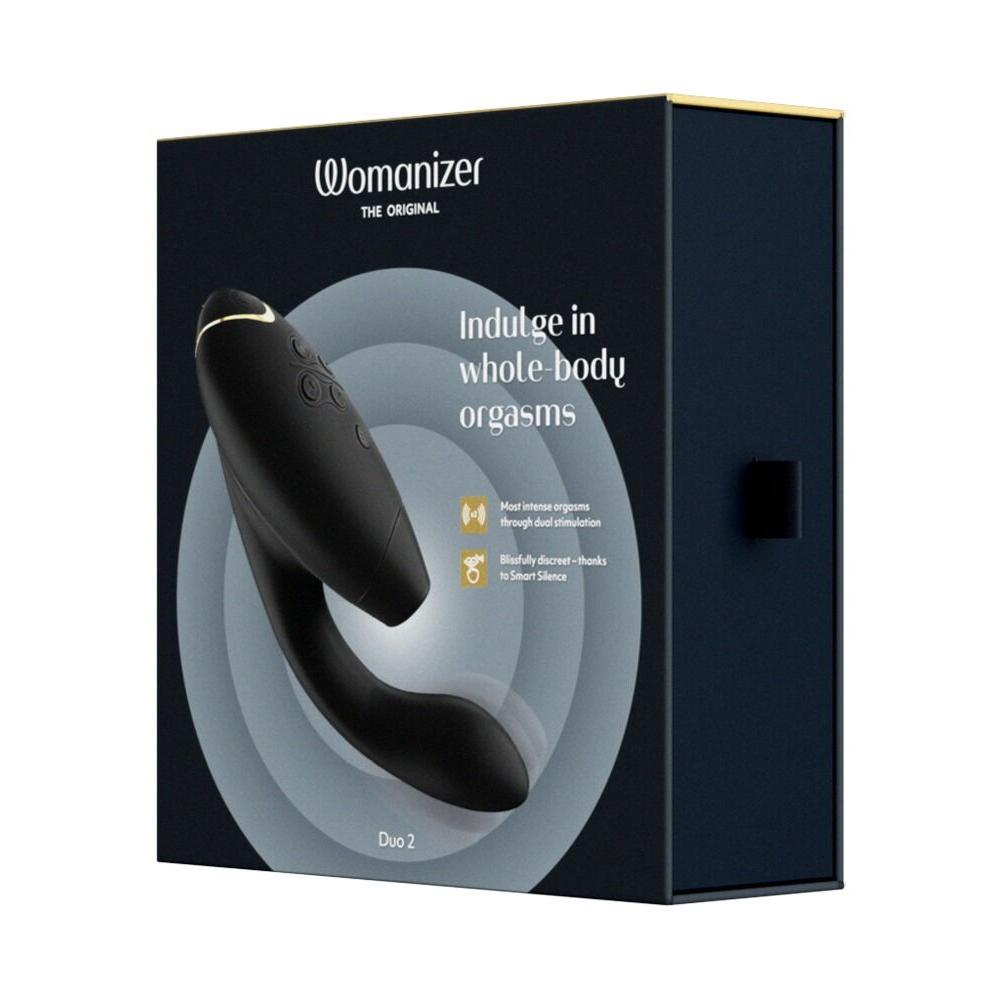 Womanizer Duo 2 svart klitoris- og G-punktstimulator i elegant eske.