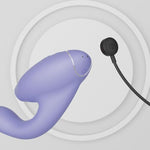 Womanizer DUO 2 lilla rabbitvibrator med Pleasure Air teknologi og magnetisk lader.