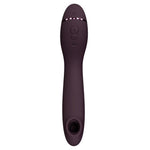 Womanizer OG G-punktvibrator i burgunderrød silikon med Pleasure Air-teknologi og kontrollknapper.