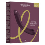 Womanizer OG burgunderrød G-punktvibrator med Pleasure Air-teknologi, vist på esken.