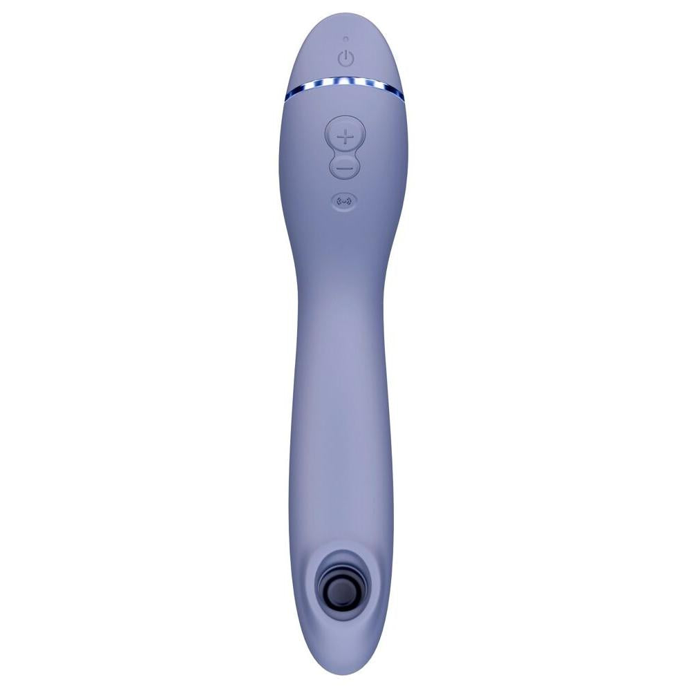 Womanizer OG lilla vibrator med Pleasure Air-teknologi, silikonoverflate og kontrollknapper.