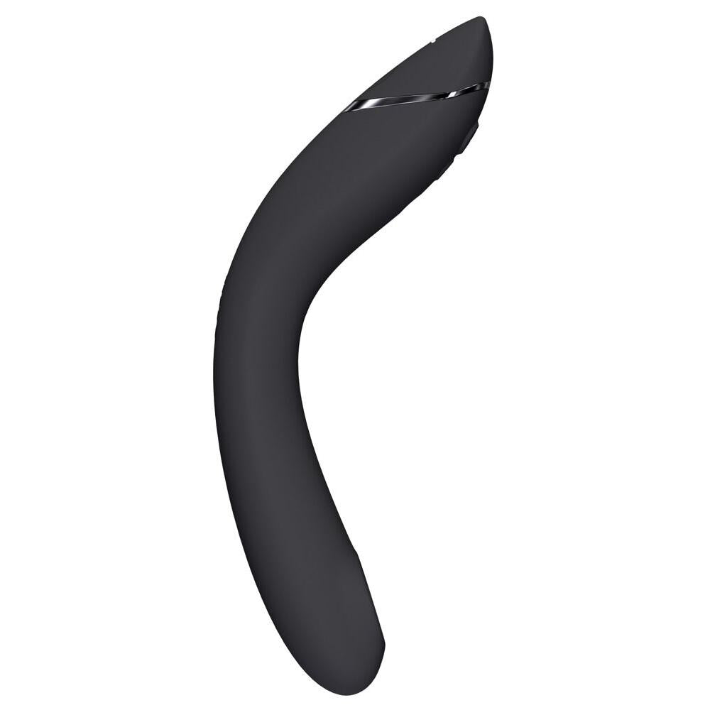 Womanizer OG i sort silikon med Pleasure Air-teknologi, buet design og sølvfarget detalj.