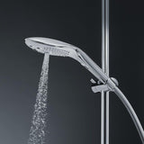Womanizer Wave sølv dusjhode med vannstråle, elegant design og justerbar glidebryter.
