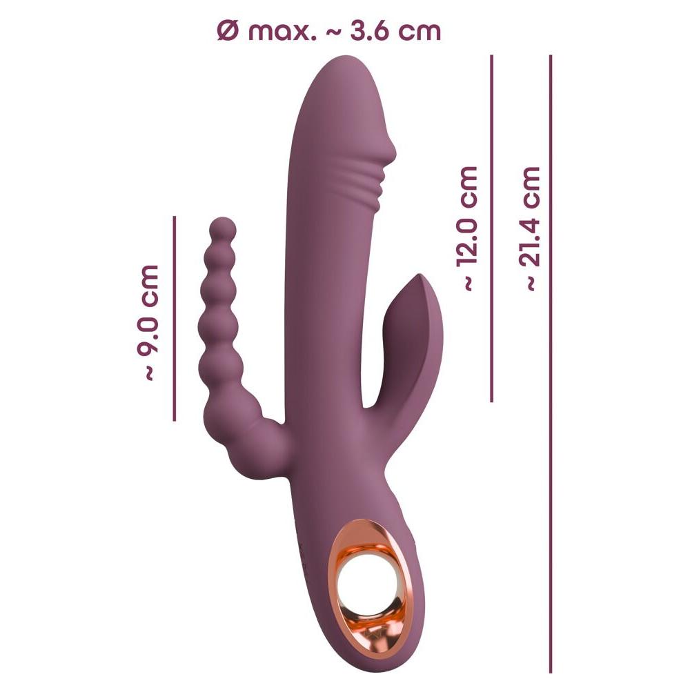 Slim Triple Rabbitvibrator - Plum