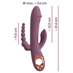 Slim Triple Rabbitvibrator - Plum