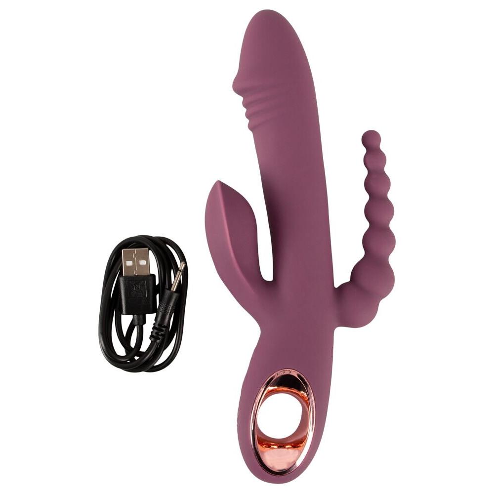 Slim Triple Rabbitvibrator - Plum