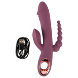 Slim Triple Rabbitvibrator - Plum