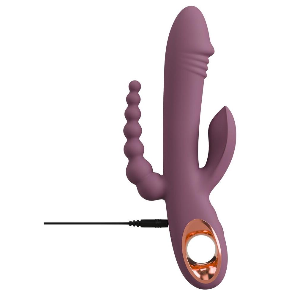 Slim Triple Rabbitvibrator - Plum