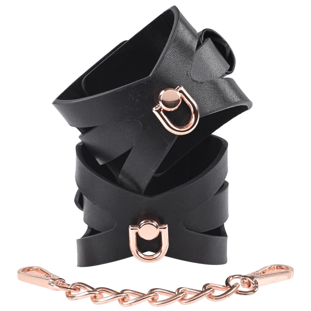Sportsheets - S&M Brat Handcuffs Black