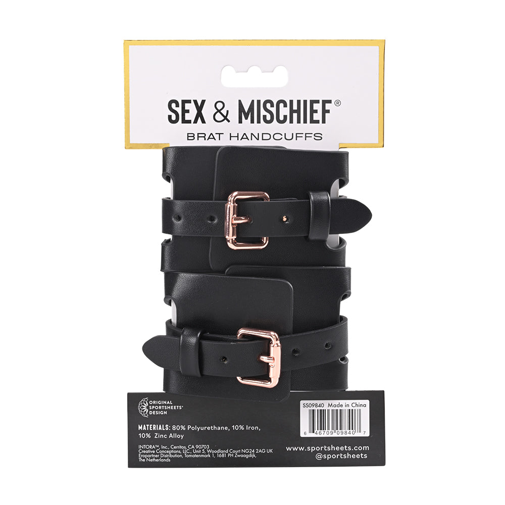 Sportsheets - S&M Brat Handcuffs Black