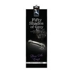 Fifty Shades of Grey "Drive Me Crazy" kuleformet glassdildo på svart emballasje.