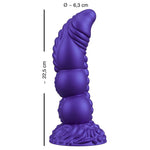 Lilla Demon of Desire fantasidildo i silikon, 22,5 cm lang med 6,3 cm diameter og sugekopp.
