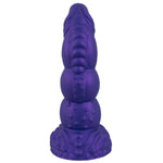 Lilla Demon of Desire fantasidildo med metallisk glans, strukturert skaft og sugekopp.