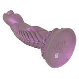 Metallisk lilla Alien Phallus fantasidildo i Liquid Silicone med strukturert skaft og sugekopp.
