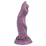 Metallisk lilla Alien Phallus fantasidildo med strukturert skaft og sugekopp.