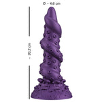 Lilla Octopus Prime fantasidildo med tentakeldesign, sugekoppbunn, og målene 20,2 cm lang og 4,6 cm i diameter.