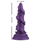 Lilla Octopus Prime fantasidildo med tentakeldesign, sugekoppbunn, og målene 20,2 cm lang og 4,6 cm i diameter.