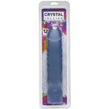 Klar Doc Johnson Crystal Jellies Big Boy dildo, 30 cm lang med åretekstur, i blisterpakning.
