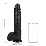 Ekstra Stor Rett Dildo med Baller Sort - 33 cm