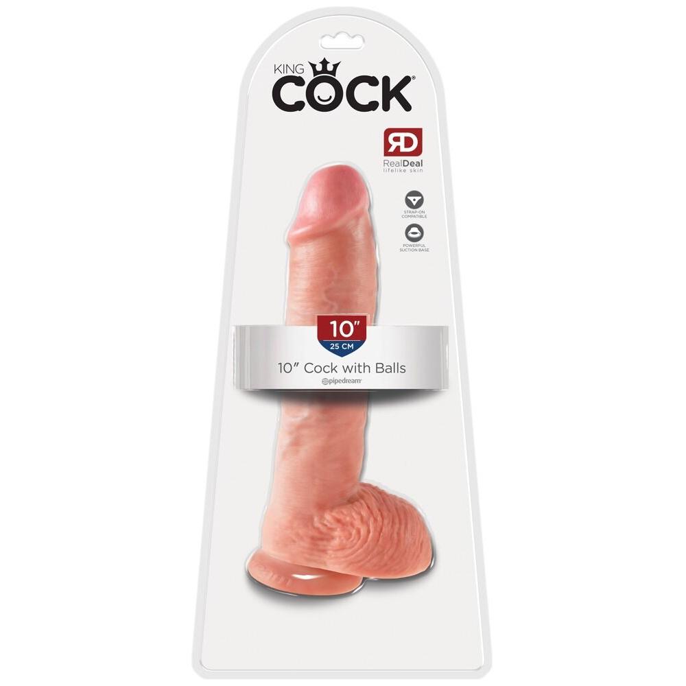 King Cock Stor Dildo med Baller - 10 Inch