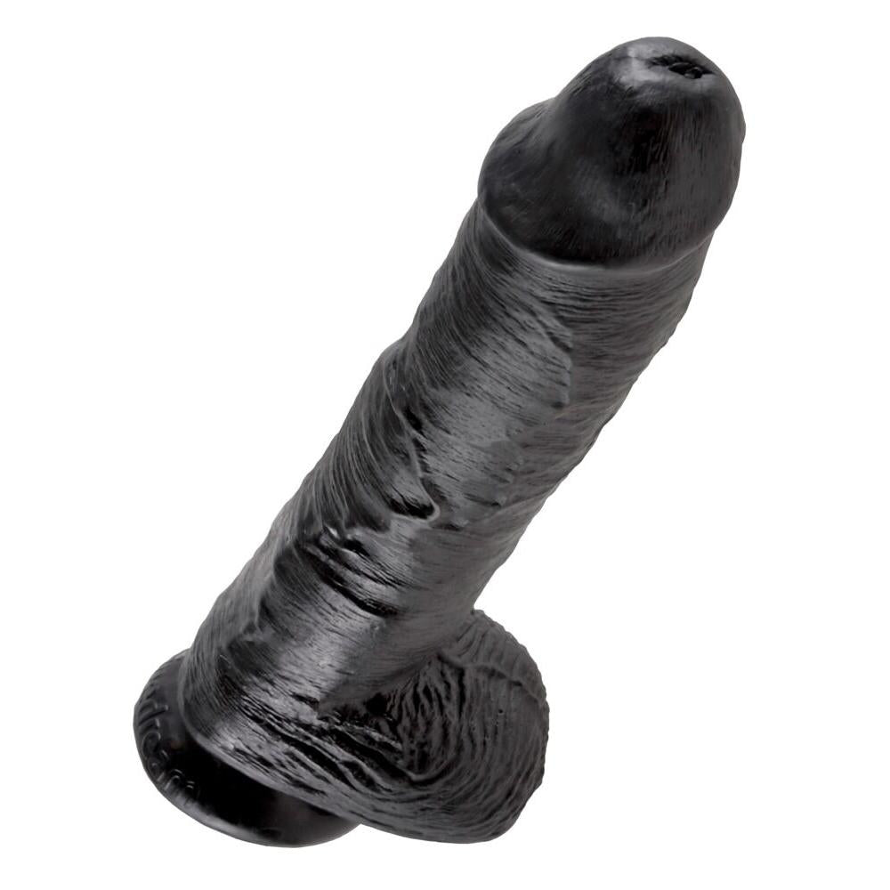 King Cock Stor Dildo med Baller Sort - 10 Inch