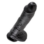 King Cock Stor Dildo med Baller Sort - 10 Inch