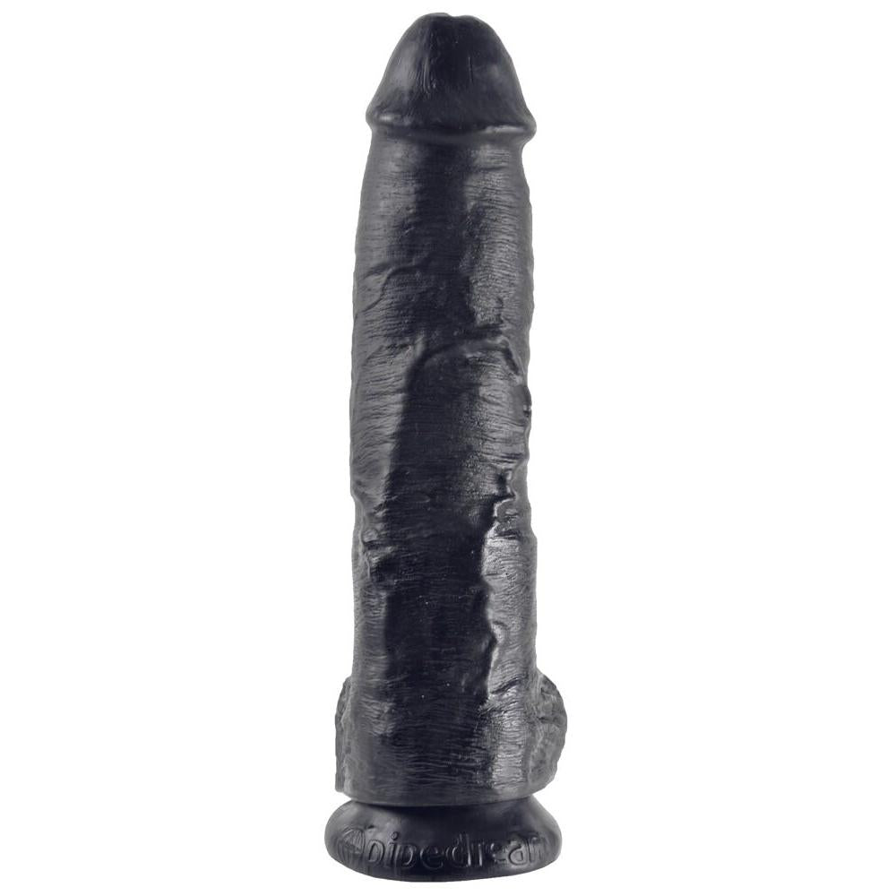King Cock Stor Dildo med Baller Sort - 10 Inch