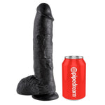 King Cock Stor Dildo med Baller Sort - 10 Inch