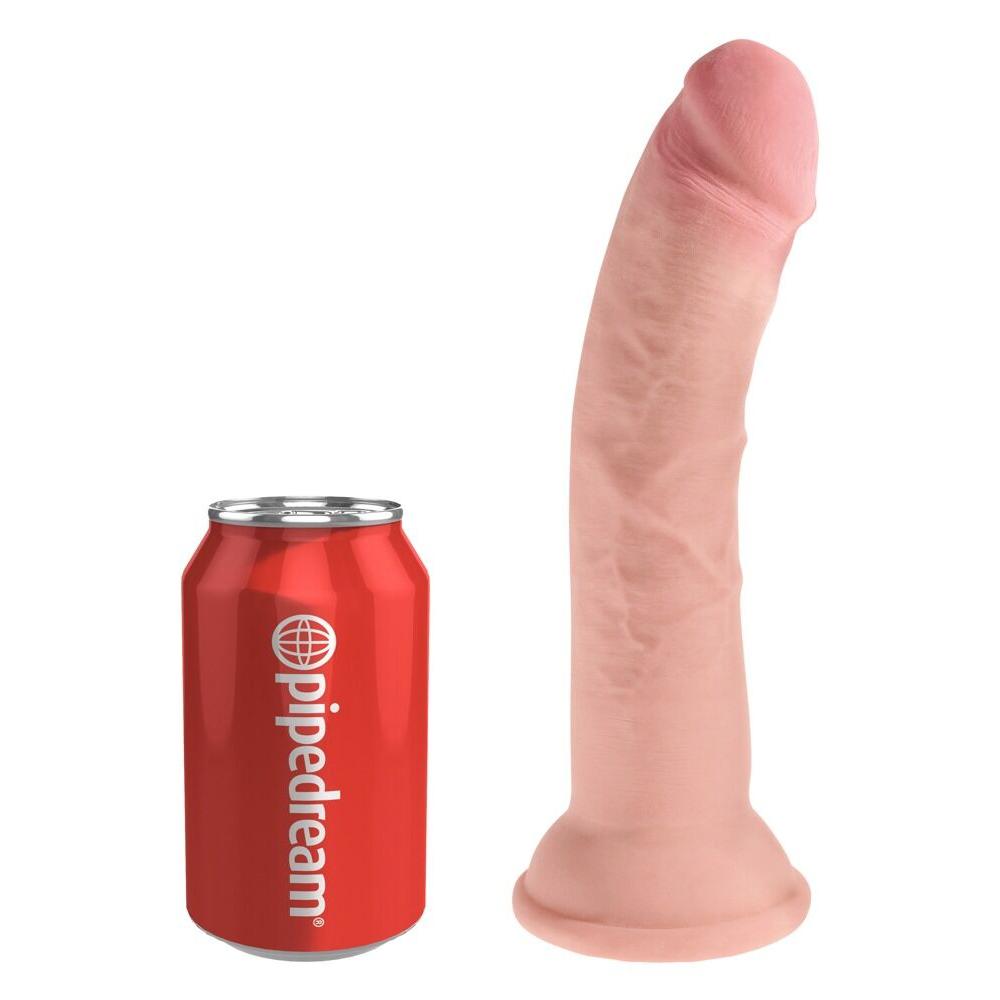 Triple Density Naturtro Dildo 8" fra King Cock Plus Med Sugekopp