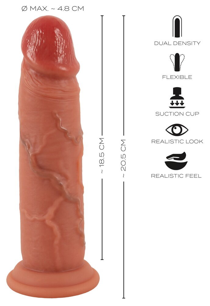 Real Skin Dildo med bevegelig overflate ? 20,5 cm
