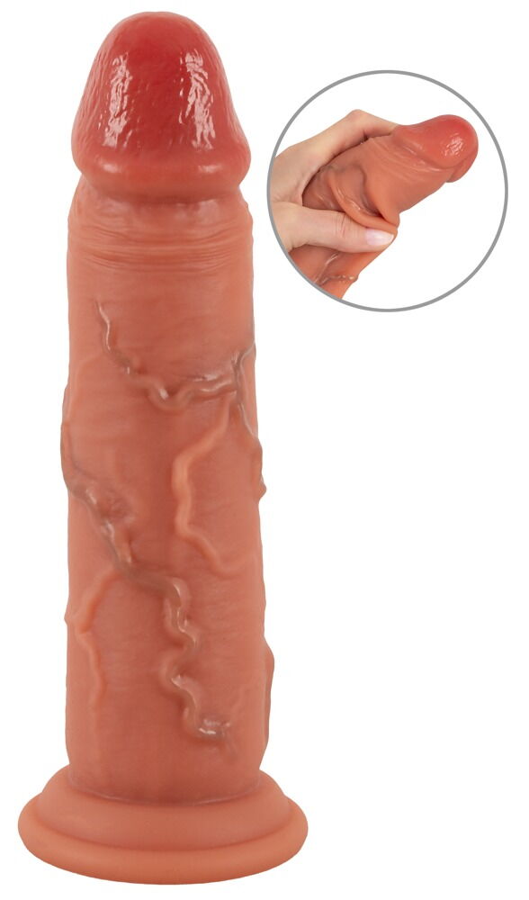 Real Skin Dildo med bevegelig overflate ? 20,5 cm