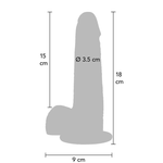 Foreskin Realistisk Dildo med Baller - 18 cm