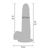Foreskin Realistisk Dildo med Baller - 18 cm