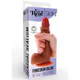 Foreskin Realistisk Dildo med Baller - 18 cm