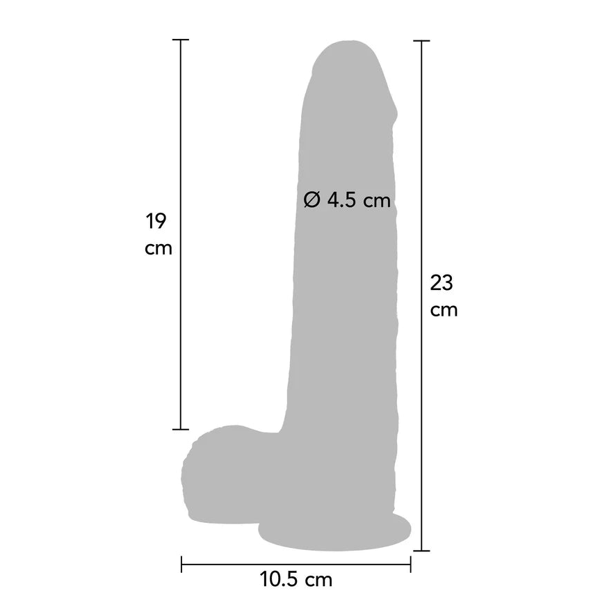 Stor Foreskin Dildo med Baller - 23 cm