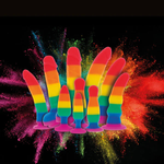 Rainbow Lover Dildo med Baller - 18 cm