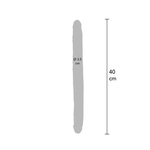 Grå, realistisk Double Dong dildo, 40 cm lang med 3,5 cm diameter, vist med målangivelser.